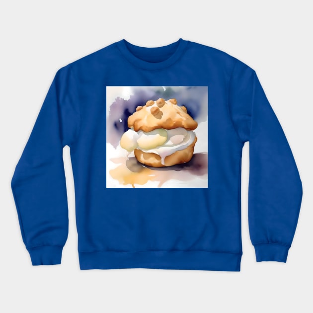 National Cream Puff Day- January 2 - Watercolor Crewneck Sweatshirt by Oldetimemercan